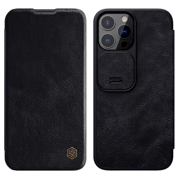 iPhone 13 Pro Max - NILLKIN Qin CamShield Læder Etui - Sort