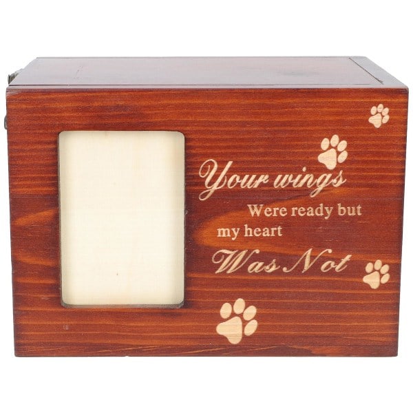 Halskæde Urne Hund Billedramme Boks Kat Mindesurner Kat Kremering Urner Små Dyr Aske Boks Træ16 Træ 16x11cm