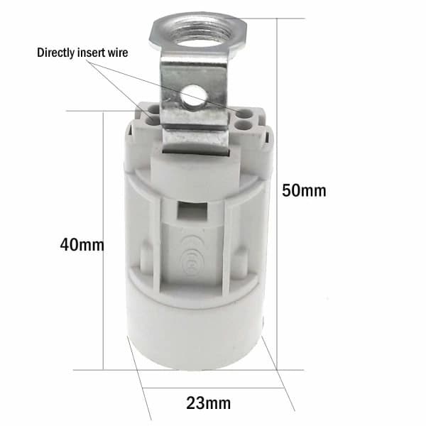 E14 spiralformad sockel, grå, SES 52mm hög, 1/8 IPS gänga 6-pack [co]