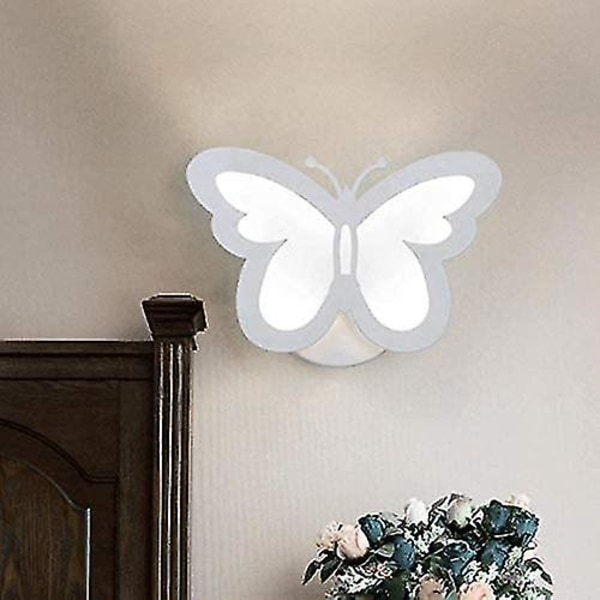 Væglampe Butterfly Form Væglampe Butterfly Lampe Led Lys Stue Gang Sengelampe Hjem Decor Natlys, varm Hvid