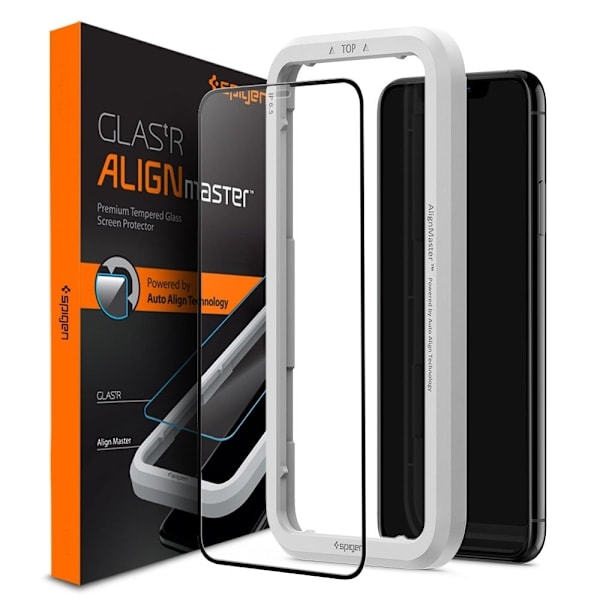 Spigen iPhone 11 / XR ALM Glas FC Full Dekning Skjermbeskytter