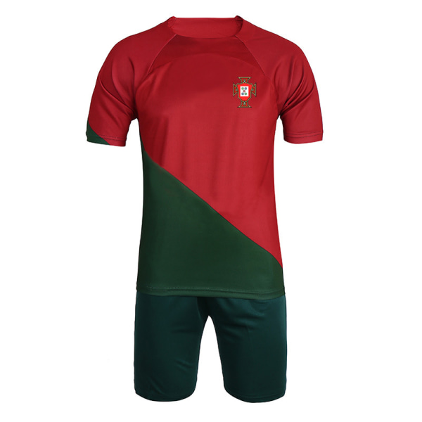 VM för vuxna kortärmad T-shirt set för att stödja Portugal, röd, 2XL