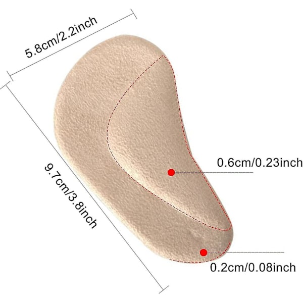 4 par Gel Arch Support Innleggssåler, Gel Innleggssåler for Plantar Fasciitt, Gel Høy Hæl Innlegg Putene, Silikon Ortopediske Innleggssåler