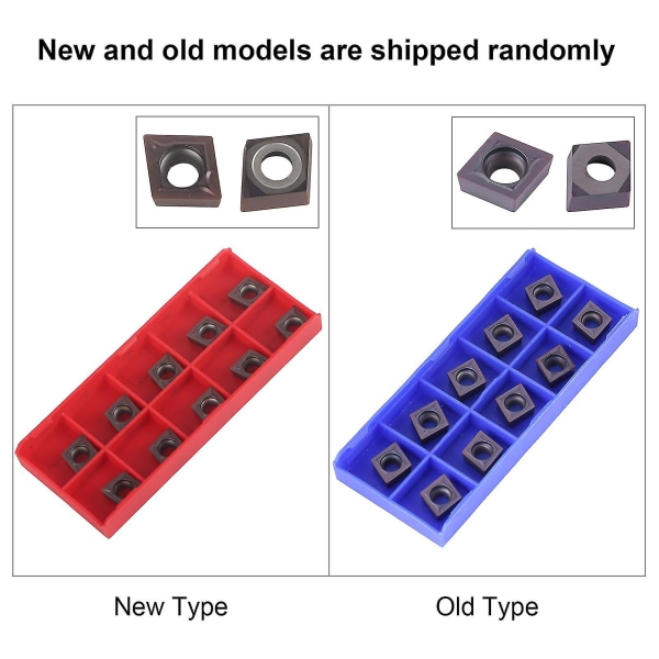 10 stk Cnc Karbidspisser Innlegg Blad Cutter Dreiebenk Verktøy Med Boks Ccmt09t304 Vp15tf