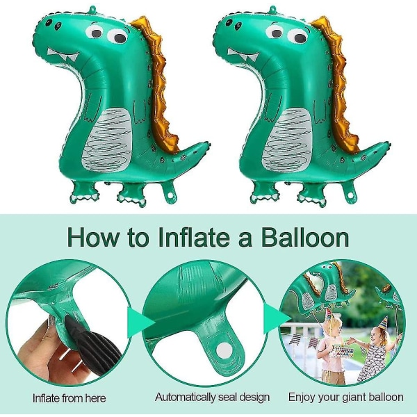 Dinosaurie ballonger, dinosaurie folie ballong för födelsedagar, uppblåsbar tecknad 3d