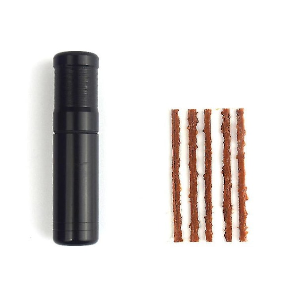 Pyörän tubeless-renkaan korjaustyökalusarjan säilytysputki teräksisäistyspistoolilla pekonisuikaleet maantie- ja maastopyörän renkaat (1 sarja, musta)