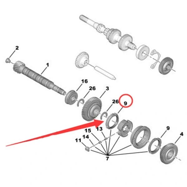 232407 Synkroniseringsring for 206 207 301 C2 C3 Synkroniseringsboks Gir Mekanisk[co]