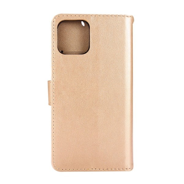 iPhone 12 / 12 Pro - Blomster Etui - Guld Guld Guld