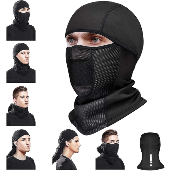 Balaclava For Men, Black Windproof Full Face Covering Bike Motorcycle Ski