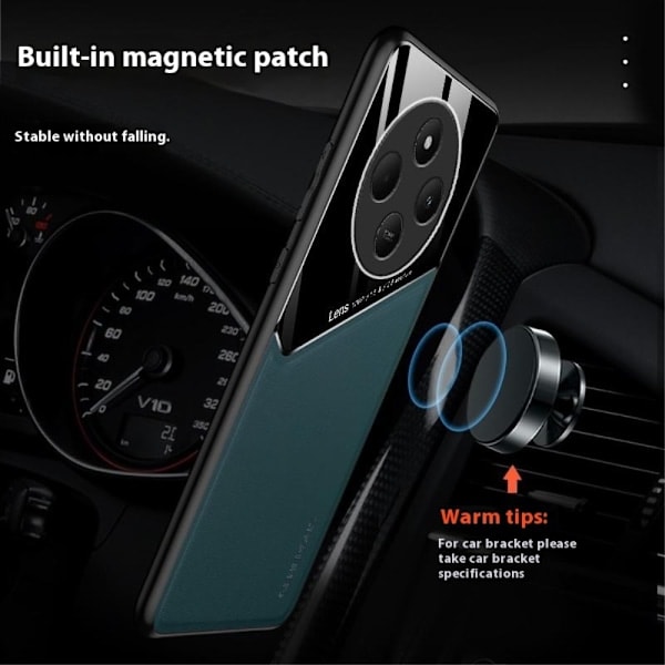 Xiaomi Redmi 14C Cover med Indbygget Magnetplade Læder Sort