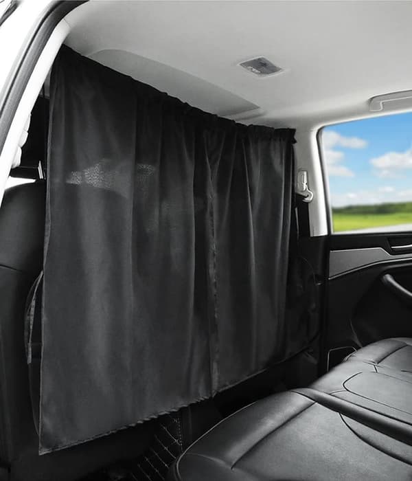 Car Curtain Sunshade, Removable Front and Rear Seat Divider