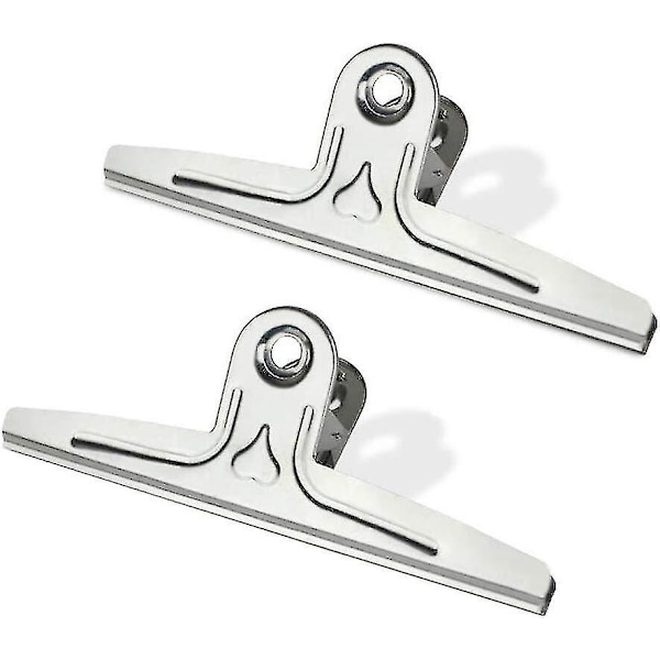 2-pack 1 fot lång rostfri stål jumbo jättestor bindepappersklämma