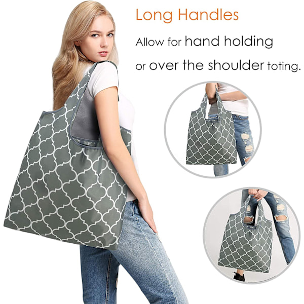 Reusable Grocery Bags, 6 Pack, Extra Large, Ripstop, Washable