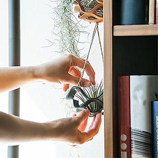 Nahkainen riippuva kukkaruukku - sisä- ja ulkokäyttöön - 31 cm / 15 cm - taivaansininen
