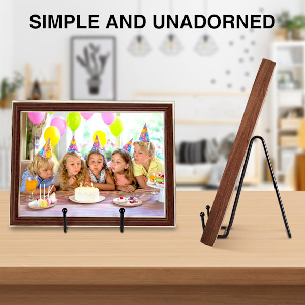 Plate Display Stands 6-pakninger, Plate Holders for Display Metal Black Frame Stand for Book, Picture, Photo Easel, Platter (3 tommer)