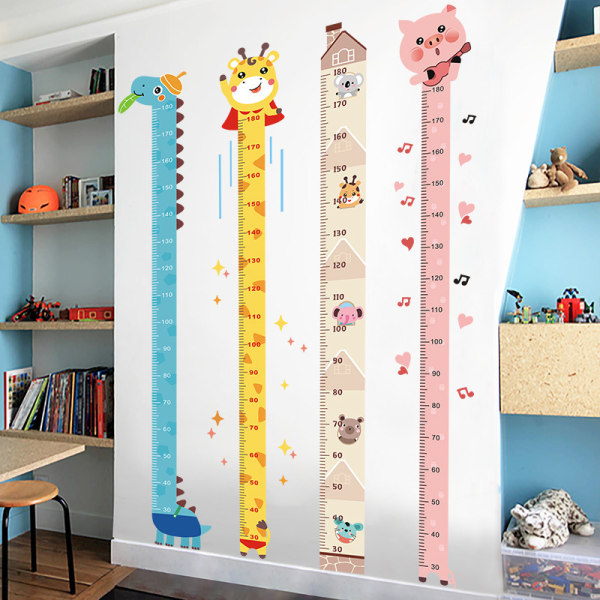 höjd väggdekaler tecknade barn baby mätlinjal