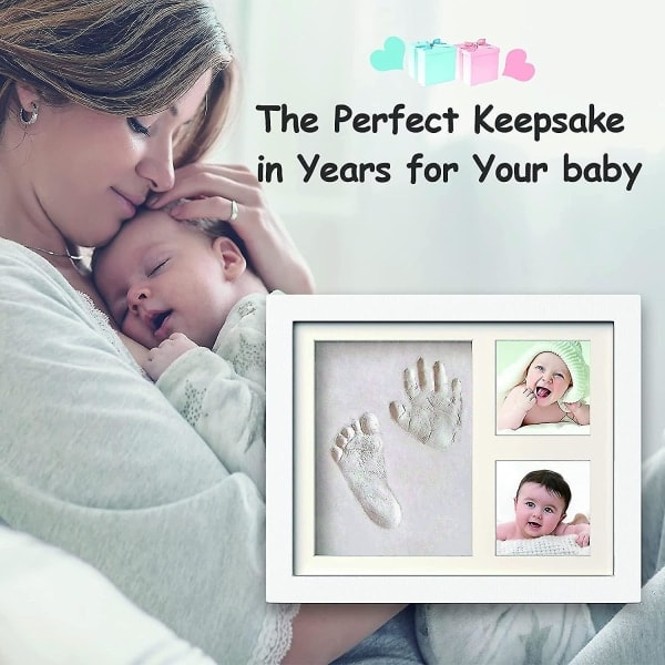 Babyfotavtrycksram, Baby Handavtryck Kit För Födelsedagspresenter, Minnesvärda Souvenirer Vägg- Eller Bordsdekorationer