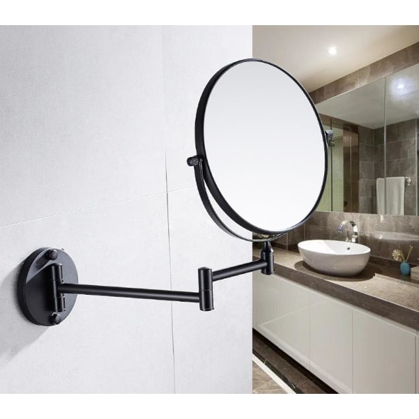 Foldable Bathroom Mirror with Extendable Feature - Black, 1 pc