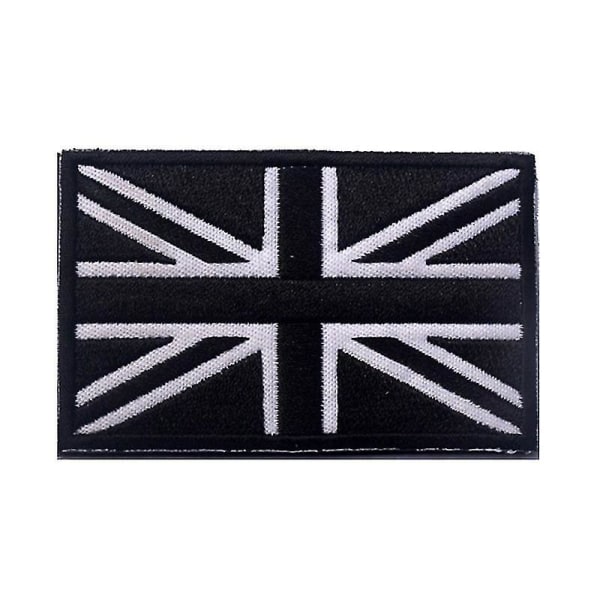 Taktisk britisk hvid sort Union Jack England Flag Storbritannien National Emblem broderet stryge- eller sy-på patch