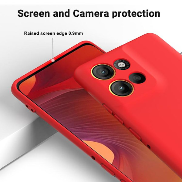 Motorola Moto G86 5G Solid Color Case - Drop-Protective Full Coverage Silicone Case Röd