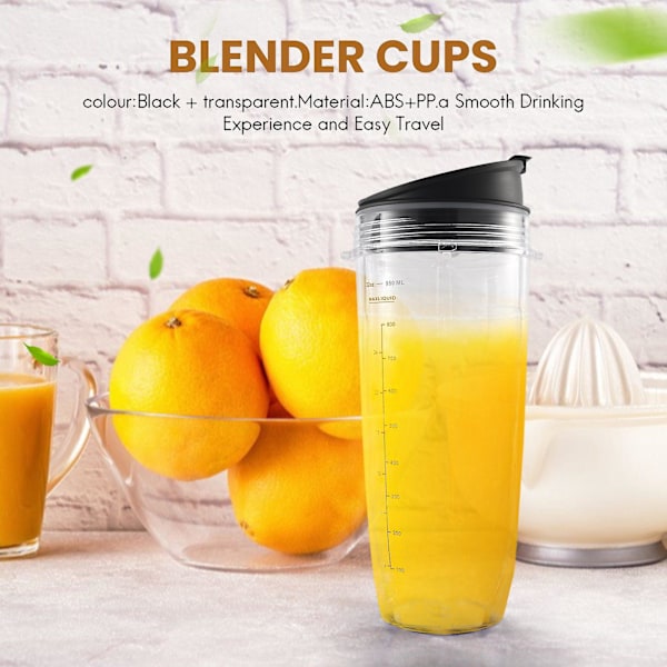 32-ounce kop med forseglet låg Ninja og tilbehør til Auto-iq 1000w og dobbelt blender