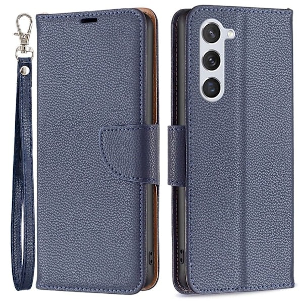 Samsung Galaxy S23 Skal Litchi Shark Mörkblå