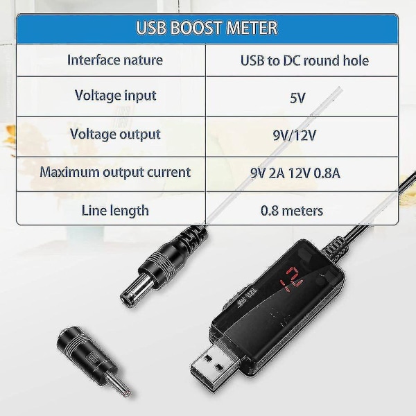 2 stk. DC 5V til DC 9V 12V USB spændingsforøgerkabel med 1A trin-op volt transformer Reg