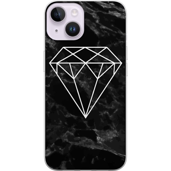 Apple iPhone 15 Plus Gennemsigtigt Cover Marmor Sort