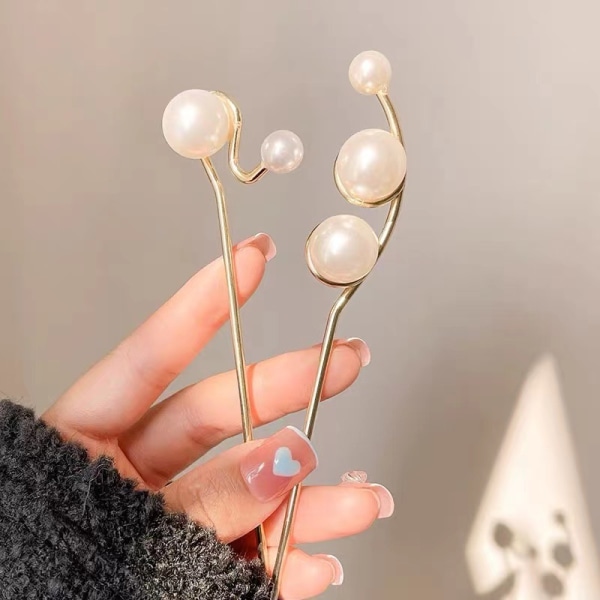 Hårnålar Hair Stick, Pearl Hair Pins (2 st)