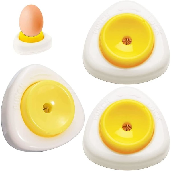 3 stk. Egg-prikker i rustfritt stål med ABS-håndtak - Semi-automatisk skiller og prikker egg