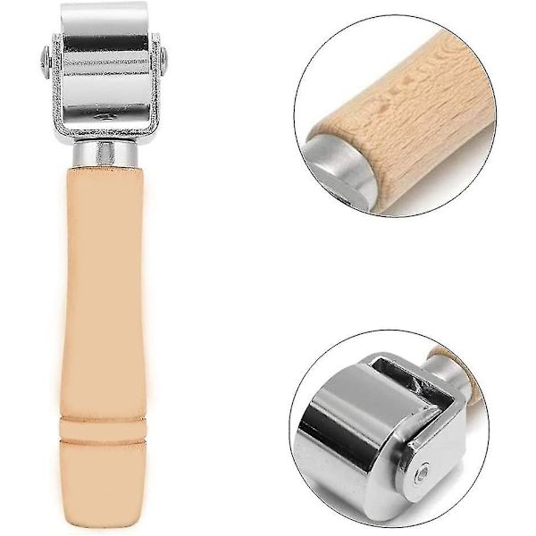 Diy Håndlaget Trehåndtak Rulle Lærverktøy (liten) 1 Stykker