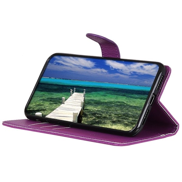Motorola Edge 50 Fusion 5G Litchi Læder Etui Lilla