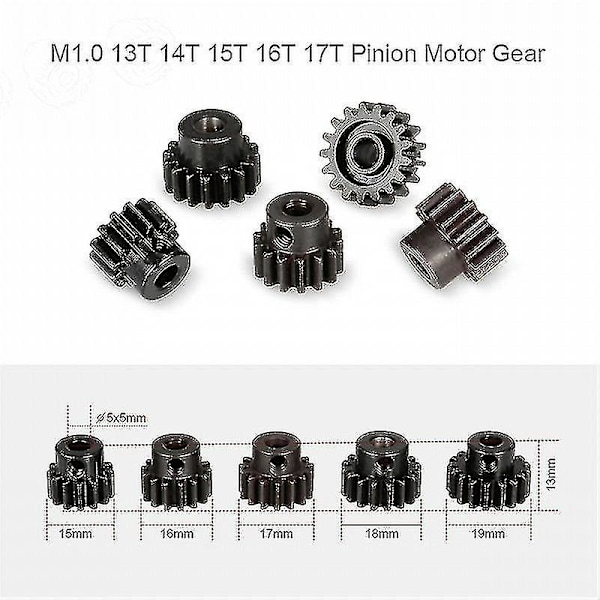 5 stk. 8195 5mm M1 13t 14t 15t 16t 17t Tandhjul til motor kompatibel med Zd Racing