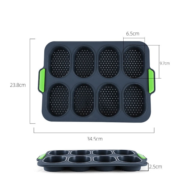 Minibaguettebageplade, brødkrispningsbakke, non-stick perforeret