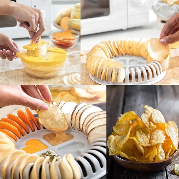 Ekonomisk vågskärare, potatisskalare i rostfritt stål, vågskärare för potatischips (vågskärare set) (chipstillverkare mikrovågsugn)