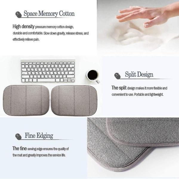 2-pak bærbar datamaskin albue håndleddsstøtte, premium memory bomull skrivebord tastatur armstøtte støtte matte (7,9 x 11,8 tommer)