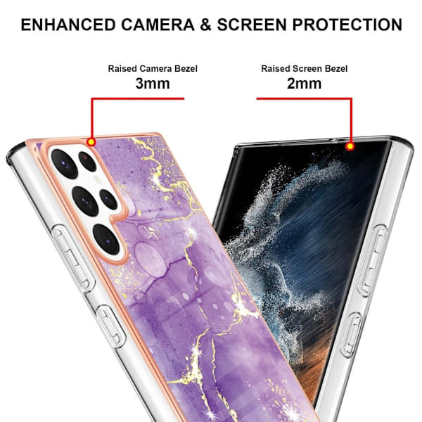 Samsung Galaxy S23 Ultra Kuori Marmori TPU Lila