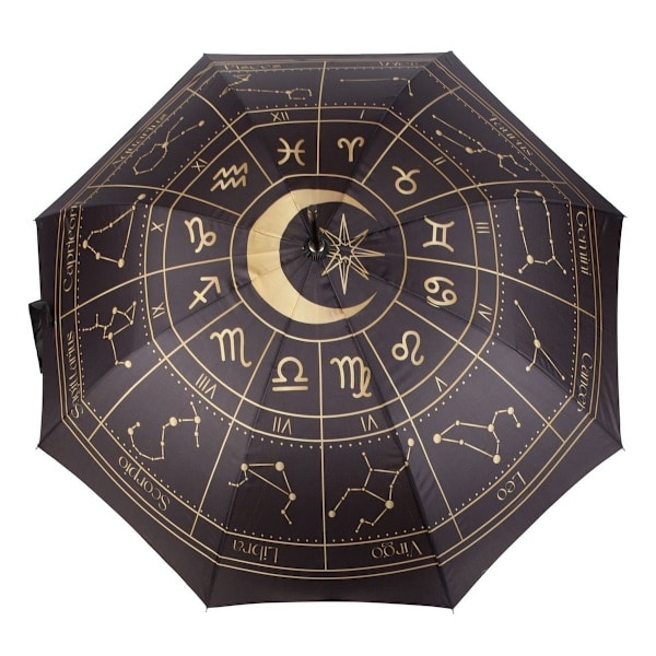 Noget Anderledes Astrologi Hjul Stok Paraply En Størrelse Bla Sort/Guld One Size