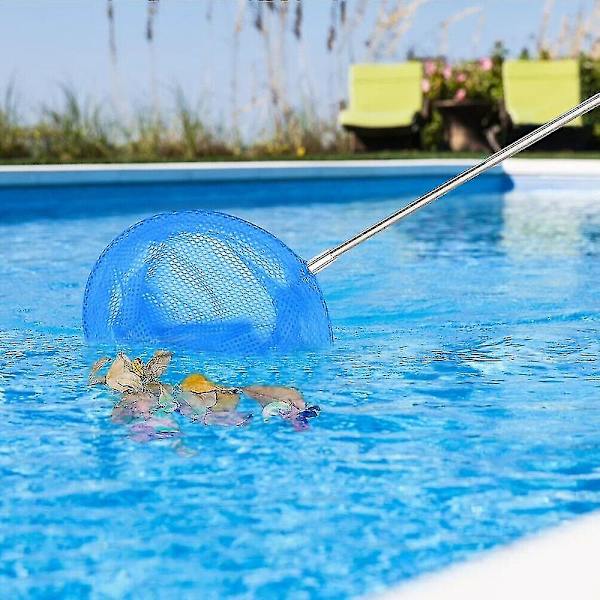 2023 Ny Teleskopisk Poolnät Rake Clear Cleaner Scoop Leaf Rostfritt Stål Skimmer Mesh Ram Barn Utomhus Fisknät
