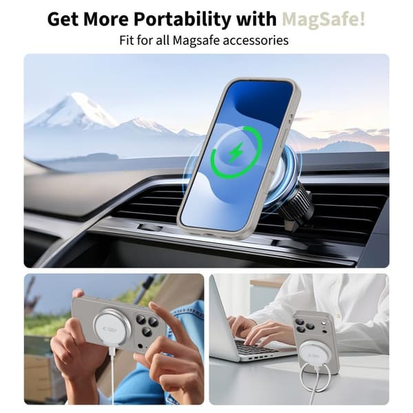 Tech-Protect iPhone 17 Pro Max Deksel MagSafe Silikon Steingrå 50