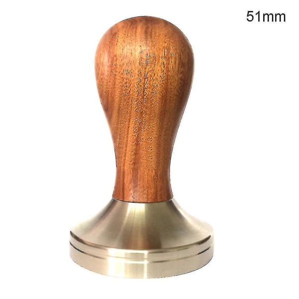 Træ Espresso Kaffe Tamper 51mm/58mm Rustfrit Stål Flad Base -tt