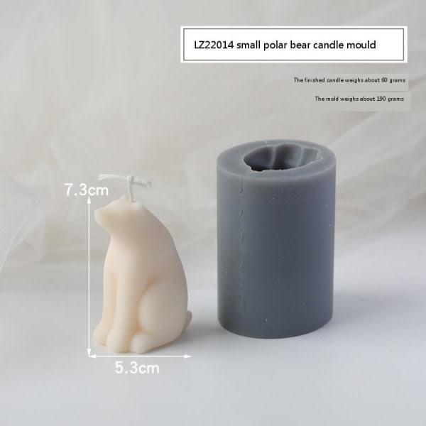Lysforme lys stearinlys DIY støbeforme i silikoneform LZ22014 lille isbjørn