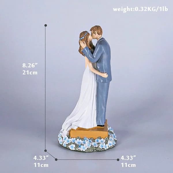 Bröllopstårta Topper Bröllopsdekorationer Brud och Brudgum Figur Rolig Bröllopspar Staty (d-4)[co]