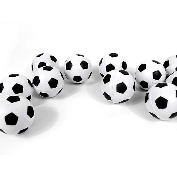 30-pak mini fodbold stressbolde, PU-skum klemmebolde til børnefester og stresslindring, sort hvid 4 cm