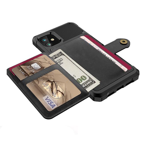 iPhone 12 - Practical and Thoughtful Case with Card Holder Blå