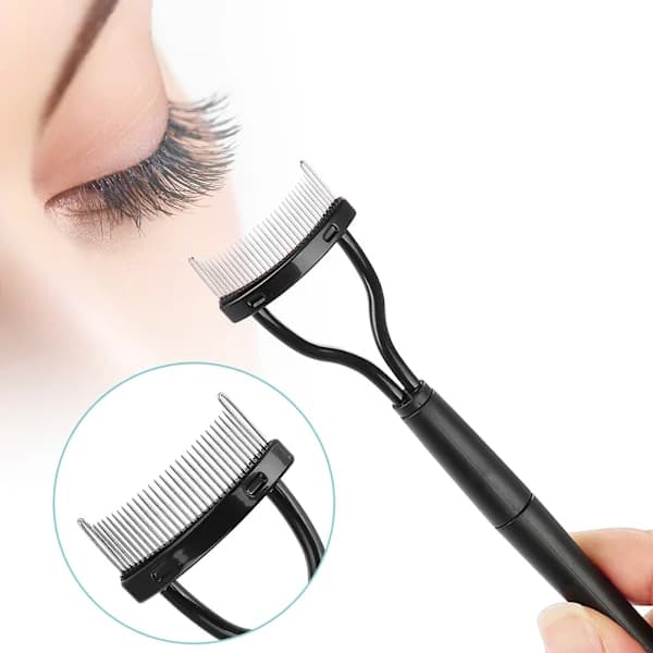 Skönhetssmink Fransseparator Vikbar metall ögonfransborste Kam Mascara Curl Tool[CO]