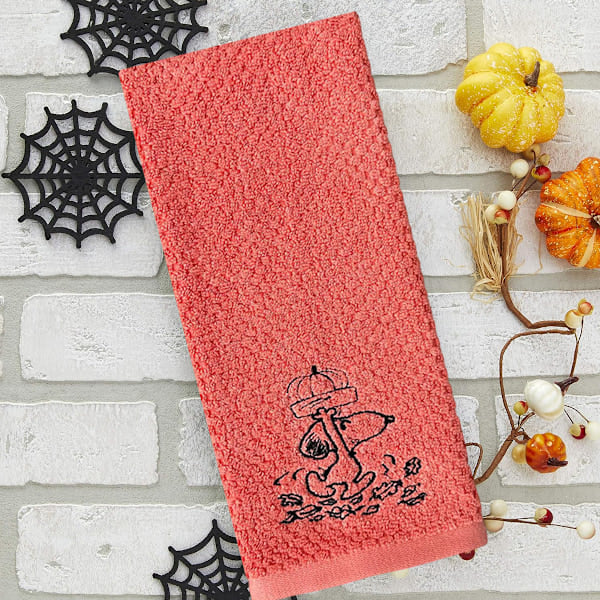 4 stk Halloween Håndklær Bomull for Baderom Sett Broderi 70*40cm Spøkelse Hodeskalle Skjelett Kjøkkenhåndklær Edderkopp Gresskar for Knask eller Knep Bord Style 4
