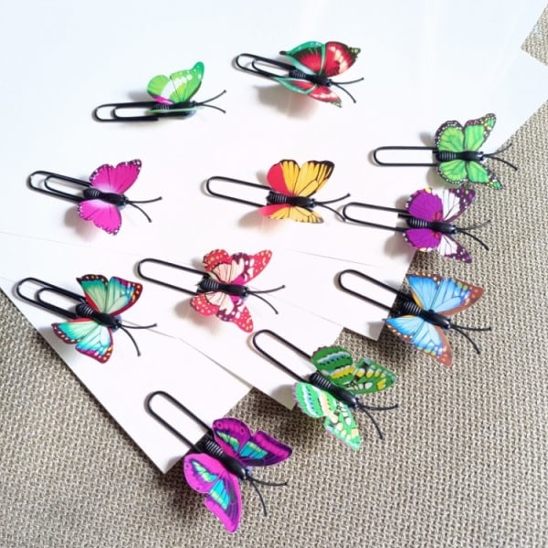 eativa Sommerfuglformede Papirclips Bindeklips Form Papirclips - 20 STK