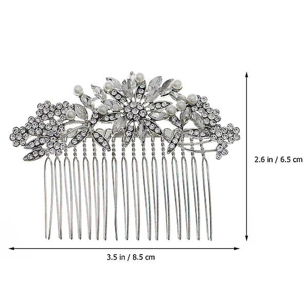 1 st Rhinestone Hårkam Elegant Brud Håraccessoar Bröllop Hårkam Silver 8,5x6,5cm Silver 8.5x6.5cm