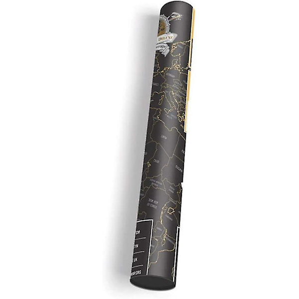 Scratch Off Verdenskart for Reisende, Svart og Gull Kart 82 X 59 Cm
